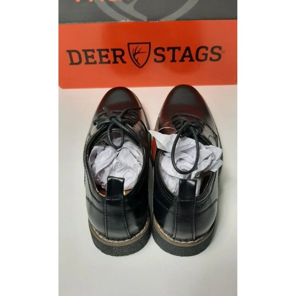 Deer Stags Boy's 4 M Zander Memory Foam Dress Comfort Oxford Black